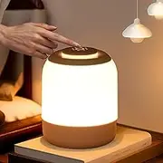 LED Touch Lamp Baby Night Light for Kids and Adult, Stepless Dimming Nursery Lamp with 3 Colors, USB Rechargeable Bedside Light for Bedroom