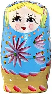 GARENDE 5 Pieces Russian Nesting Doll Wood Stacking Nested Set Hand Painted Nesting Dolls Russian Matryoshka for Desktop Decoration