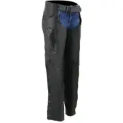 Milwaukee Leather Women's Classic Black Premium Leather Motorcycle Chaps w/
