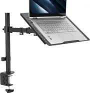 Single Laptop Notebook Desk Mount Stand, Fully Adjustable Extension with C-clamp