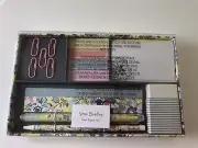 Vera Bradley Desk Supply Note Set SUNNY GARDEN Pen/Pencil/Eraser/Clips/Notepad