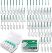 200 PCS Soft Dental Floss Picks, Dental Picks with case, Toothpicks Brush Between Teeth, Tooth Flossing Brush Disposable for Cleaning, Toothbrush Clean Tool, Green Color