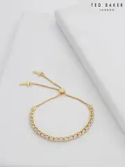 Ted Baker Gold Tone MELRAH: Crystal Adjustable Tennis Bracelet For Women (C67113) | $92