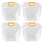 4Pcs 5L Collapsible Water Container Bag Plastic Storage Jug Water Bag Clear