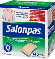 Salonpas Pain Relieving Patches 5 Packs 100 Patches 7.2x4.6cm Expiry 6/27