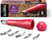 4131 Linoleum Cutter – 5 Assorted Lino Cutters Includes Plastic Storage Handle,