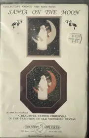 Country Appliques Jan Kornfeind pattern "Santa On The Moon" Wallhanging uncut