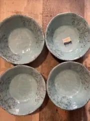 Cynthia Rowley New Teal Melamine Bowls Set Of 4