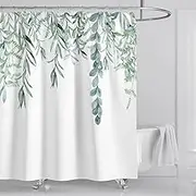 Shower Curtain Shower Curtain Extra Long，Cheap Shower Curtain，Polyester Watercolor Leaves Plant with Floral Shower Curtain, with 12 Hooks -XXL 170x170cm(67X67inch) showercurtain (Color : Shower Curta