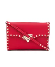 VALENTINO ROCKSTUD SML LTHR SHLDR BAG One size Red