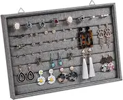 Coward Wall Mount Earring Holder Organizer,Ring Jewelry Tray for Drawer Stud Earring Storage Box (gray linen)