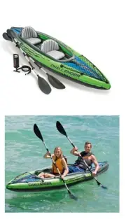 Intex 68306NP Challenger K2 2 Seat Inflatable Kayak PLUS Oars, Pump, Cargo Net
