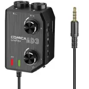 Comica LINKFLEX.AD3 2-Channel XLR/3.5mm/6.35mm Microphone Audio Mixer Preamp ...