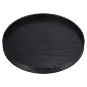 9" Wood Serving Tray Round Decorative Platter Home Kitchen Table, Black