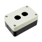 Push Button Switch Control Station Box 22mm 2 Button Hole Black with White