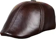 [CVMRBY] Winter Hats,Leather Beret Cap Mens Newsboy Hat with Foldable Ear Flaps Hat Autumn & Winter