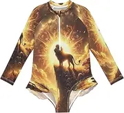 [Joitme] Sunset Leo Girls' Rash Guard Swimsuit 3T