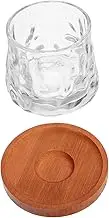 Vaguelly 1 Set Rotating Whiskey Glass with Wooden Base Transparent Tasting Cups for Cocktails for Enhanced Drinking Experience for Home Bar Present