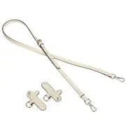 Adjustable Leather Shoulder Strap Purse Strap Replacement with Clasp Cream White