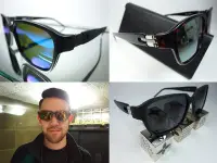 在飛比找Yahoo!奇摩拍賣優惠-信義計劃眼鏡 渡邊徹 日本製 偏光 太陽眼鏡 膠框有鼻墊 寬