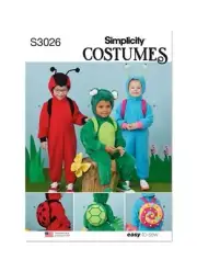 Simplicity 3026 Toddlers' Animal Costumes Sewing Pattern Lady Bug, Snail, Turtle