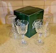 NEW In Box Galway Irish Crystal Abbey Red Wine Set Of 4 Glasses #H44653 6 7/8"