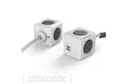 ALLOCACOC PowerCube 4 Outlet Extended USB Surge Protector with 2 USB Ports - 3m