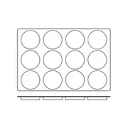Frenti Silicon Mould Disco 12 Cup - Cup Size 120 x 22mm / 120ml - Black