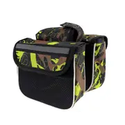 2 Pcs 600D Polyester Reflective Double Side Touch Screen Bike Front Frame Bag Bicycle Pouch Cycling Pack For Mountain/Road Bike GREEN COLOR