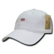 White USA US American Flag Patch United States America Polo Baseball Hat Cap