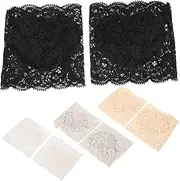 [CHILDWEET] Lace Socks for Women Fashionable Half Socks Chinlon Padding Non-slip Toe Design 4 Pairs