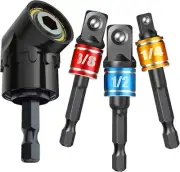 Impact Grade Socket Adapter Set - 3 Pcs Extension Drill One Size, 4P*Black