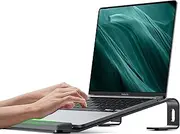 JCZT Ergonomic Laptop Stand for Desk, Aluminum Portable Laptop Stands Holder Mount for MacBook Air Pro, All 10-17" Laptops, Black