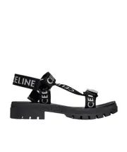CELINE LEO STRAPPY SANDAL in 'CELINE' JACQUARD NYLON 44,41,42 Black/White