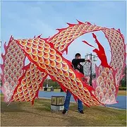 Dragon Dance Silk Chinese Folk Dragon Dance Ribbon Dragon Dance Ribbon Chinese Folk Throw Streamer Dragon-Shape Fitness Streamer (Size : Length 10m/33ft)