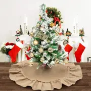 Mini Christmas Tree Skirt Small Burlap Ruffled Tree Skirt 24 Inch Xmas Tree M...
