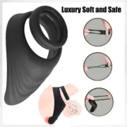 Silicone Penis Bondage Ring Scrotum Restraints Delay Ejaculation Erection Aid AU