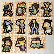 1993 Topps Nickelodeon NICKTOONS Complete 11 Sticker Card Set N/Mint! Ren,Stimpy