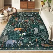 OJIA Jungle Print 8x10 Rugs for Living Room, Green Soft Bedroom Rug Washable ...