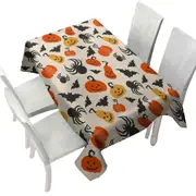 Halloween Scary Pumpkins Bats and Spiders Tablecloth