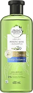 Herbal Essences Sulphate-Free Potent Aloe + Eucalyptus Cleansing Shampoo for Scalp Balance, 400ml