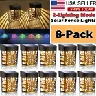 8Pack Solar Deck Lights Wall Mount LED Lights Fence Lamp for Outdoor Garden Yard