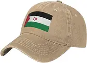 [BEIRIJL] Flag of Western Sahara Washed Cowboy Baseball Cap for Adults - Stylish and Breathable Hat with Adjustable Strap