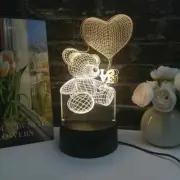 Heart Balloon LED Night Light - 1pc Indoor Decorative Teddy Bear Lamp