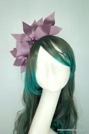 Mauve Flower Headband Crown Fascinator Melbourne Cup Race Wear Wedding Guest