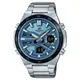 CASIO卡西歐 EDIFICE 雙顯男錶十年電力資料記憶腕錶 EFV-C110D-2B / 藍面 46.9mm