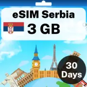 eSIM Serbia - 3 GB - 30 Days - Travel eSIM | QR code activation