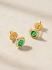 [Octavia Elizabeth] Octavia Elizabeth - Summerland 18-karat Gold Emerald Earrings - One size One size Gold