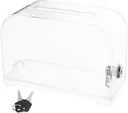 ERINGOGO 2pcs Box Donation Box with Lock and Keys Clear Fundraising Ballot and Suggestion Boxes for Office Factory and Events Lightweight Design for Practical Use