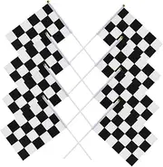 INOOMP 3sets Checkered Racing Flags 14x21cm Durable Polyester Material Perfect for Car Racing Decorations 25pcs*3